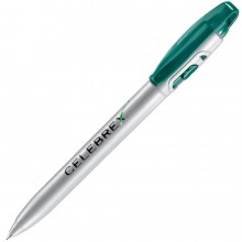 X-3, ручка шариковая, прозрачный зеленый/серый, пластик